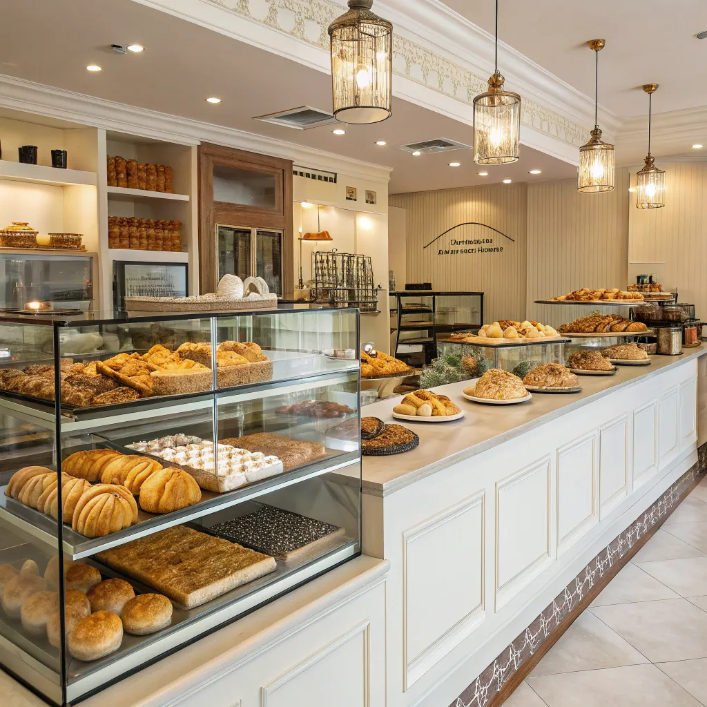 Interior view of SOLTHAREX Bakery showcasing freshly baked goods